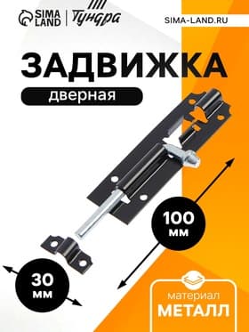 Задвижка дверная ЗД 006, 100 мм, черная