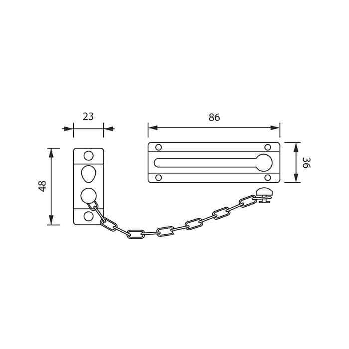 Цепочка дверная, цвет золото