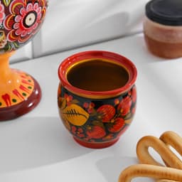 Банка для хранения сыпучих продуктов «Чайница», 11×9 см, хохлома, дерево