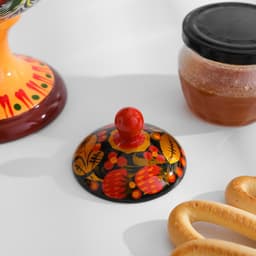 Банка для хранения сыпучих продуктов «Чайница», 11×9 см, хохлома, дерево