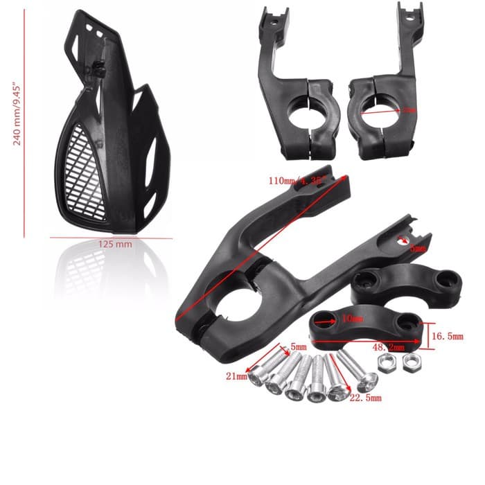 Защита рук на руль мотоцикла, пластик, чёрный, набор 2 шт.