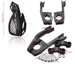 Защита рук на руль мотоцикла, пластик, чёрный, набор 2 шт.