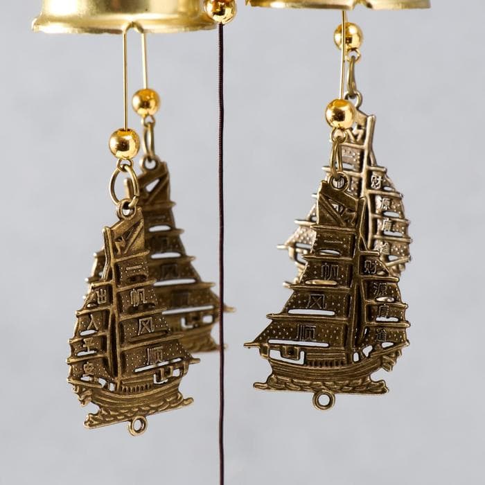 Музыка ветра «Лакшми и карпы», металл, 8 колокольчиков, 66 см