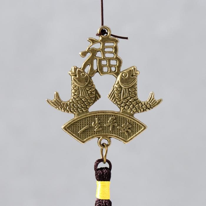 Музыка ветра «Лакшми и карпы», металл, 8 колокольчиков, 66 см