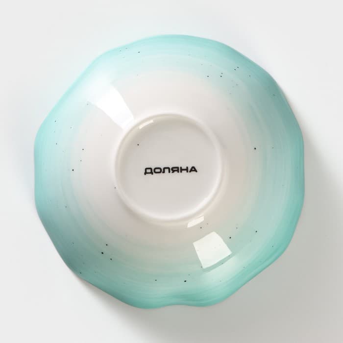 Салатник Доляна «Млечный путь», 300 мл, d=13.5 см, фарфор, бирюзовый