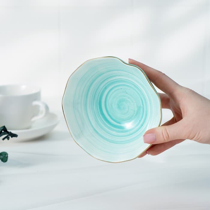 Салатник Доляна «Млечный путь», 300 мл, d=13.5 см, фарфор, бирюзовый