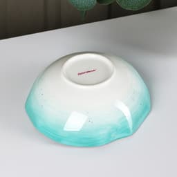 Салатник Доляна «Млечный путь», 700 мл, d=17.5 см, фарфор, бирюзовый