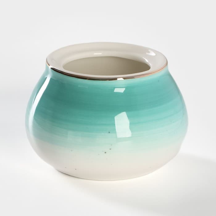 Сахарница Доляна «Млечный путь», 330 мл, с ложкой, фарфор, бирюзовая