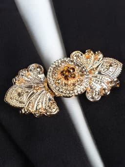 Зажим для кардигана «Восток», коричневый в золоте