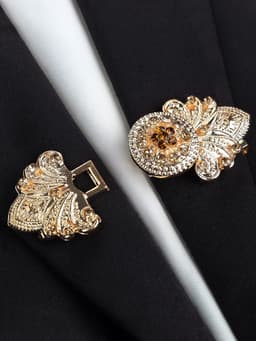 Зажим для кардигана «Восток», коричневый в золоте