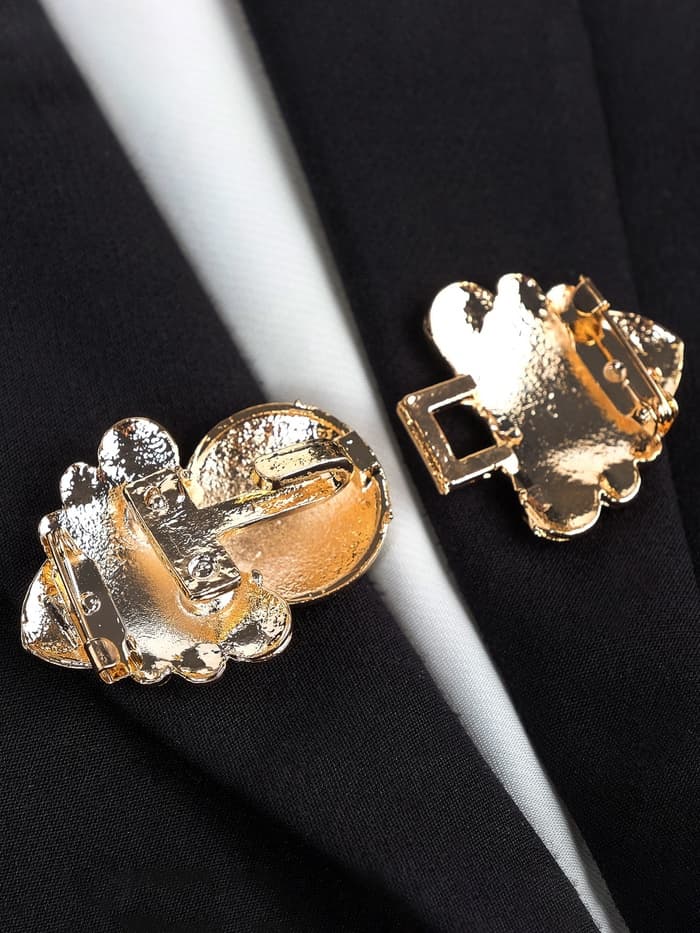 Зажим для кардигана «Восток», коричневый в золоте