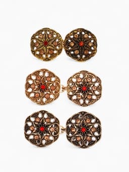 Зажим для кардигана «Цветы», коричневый в чернёном золоте