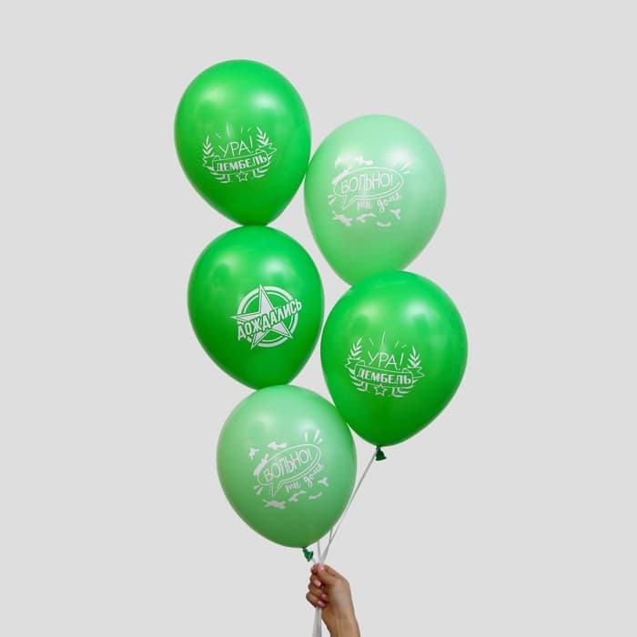 Воздушные шары латексные 12" «Дембель», 5 шт.