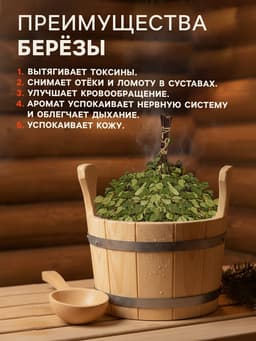 Веник для бани «Богатырский», берёзовый, «Добропаровъ»