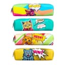 Пенал школьный Calligrata «Прикольный кот», на молнии, 1 отделение, с принтом, в стиле поп-арт, МИКС