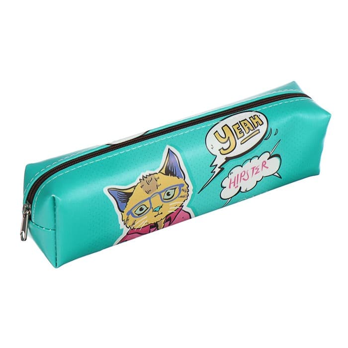 Пенал школьный Calligrata «Прикольный кот», на молнии, 1 отделение, с принтом, в стиле поп-арт, МИКС