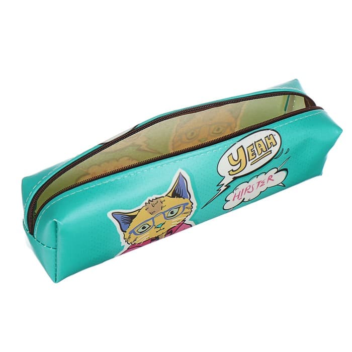 Пенал школьный Calligrata «Прикольный кот», на молнии, 1 отделение, с принтом, в стиле поп-арт, МИКС