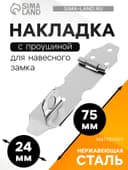 Накладка с проушиной для навесного замка, 75 мм, нержавеющая сталь