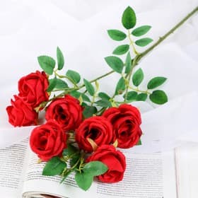 Цветы искусственные «Роза Септима», 5×65 см, красные