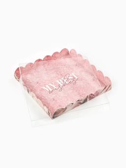 Коробка для печенья, кондитерская упаковка с пластиковой крышкой, My best wishes, 21×21×3 см