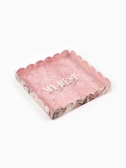 Коробка для печенья, кондитерская упаковка с пластиковой крышкой, My best wishes, 21×21×3 см