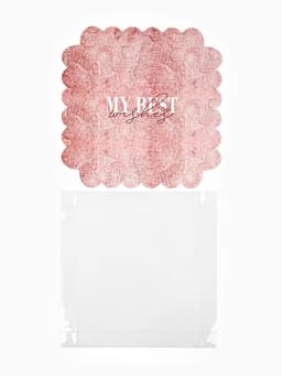 Коробка для печенья, кондитерская упаковка с пластиковой крышкой, My best wishes, 21×21×3 см