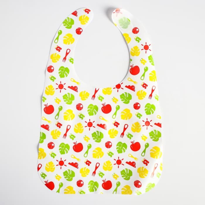 Нагрудник для кормления Крошка Я «Вкусная история» непромокаемых на липучке, 3 шт.