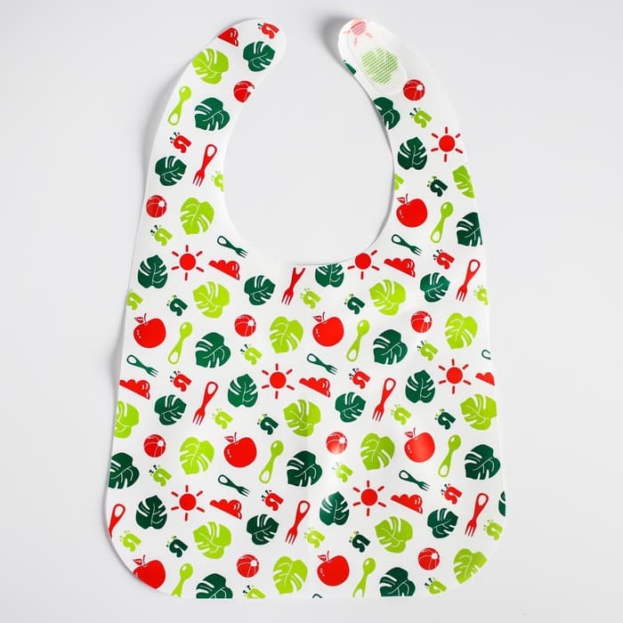 Нагрудник для кормления Крошка Я «Вкусная история» непромокаемых на липучке, 3 шт.