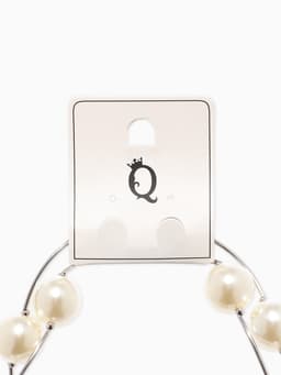 Колье «Флёр», шарики, бело-серое в серебре, длина регулируемая, №12, бусины №16, №20, 40-87 см