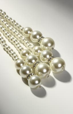 Бусы «Узел», 2 нити, бусины №6-14, цвет молочный, 80 см