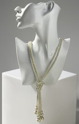 Бусы «Узел», 2 нити, бусины №6-14, цвет молочный, 80 см