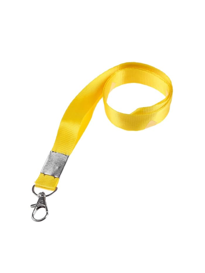 Лента для бейджа, 15 мм × 80 см, с металлическим карабином, жёлтая