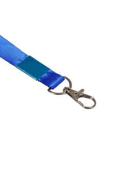 Лента для бейджа, ширина-15 мм, длина-80 см, с металлическим карабином, синяя