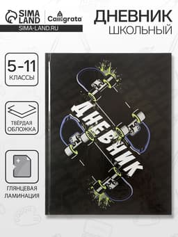 Дневник школьный для 5-11 классов, «Скейт», твёрдая обложка 7БЦ, глянцевая ламинация, 48 листов