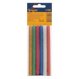 Клеевые стержни ТУНДРА, 7×100 мм, разноцветные с блестками, 6 шт.