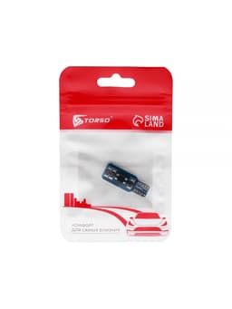 Автолампа светодиодная TORSO, T10 W5W, 12 В, 1.3 Вт, 33 LED, свет белый