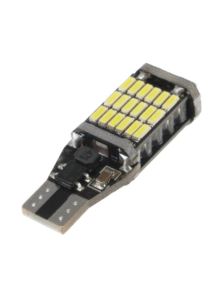 Автолампа светодиодная TORSO, T10 W5W, 12 В, 3 Вт, 45 LED, свет белый