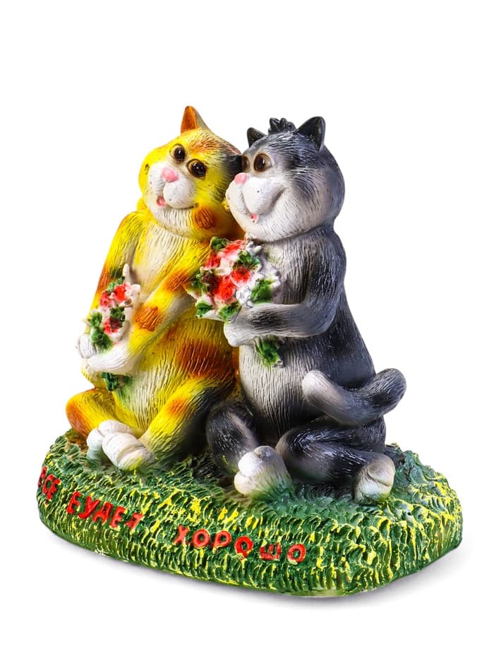 Садовая фигура из полистоуна «Кошки влюблённые. Всё будет хорошо», 23×15×23 см