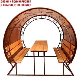 Беседка для дачи «Посиделка», 2×2×2.1 м, металл, под поликарбонат