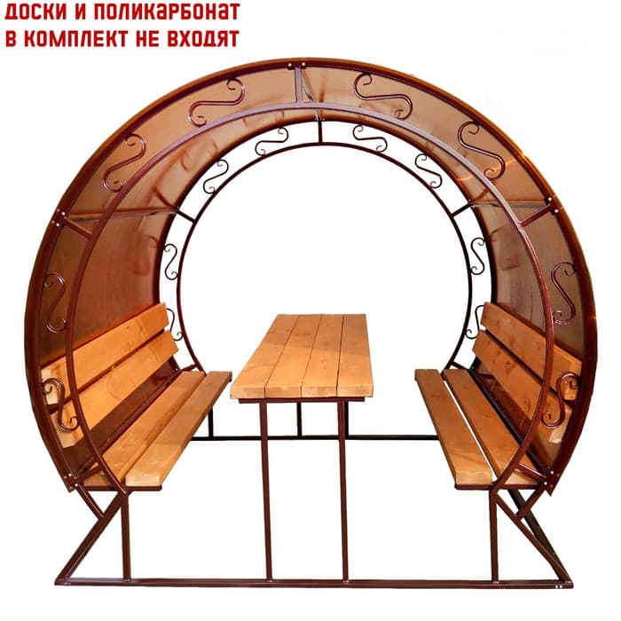 Беседка для дачи «Посиделка», 2×2×2.1 м, металл, под поликарбонат