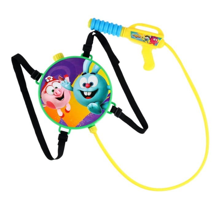 Водный пистолет «Крош и Нюша», ранец-баллон, Смешарики