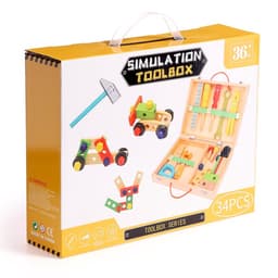 Игровой набор «Набор плотника и конструктор в чемоданчике» 7×30×23 см, 33 элемента