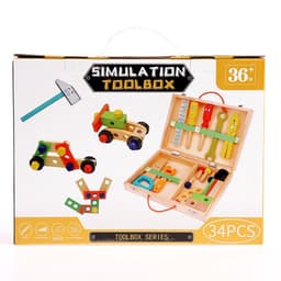 Игровой набор «Набор плотника и конструктор в чемоданчике» 7×30×23 см, 33 элемента