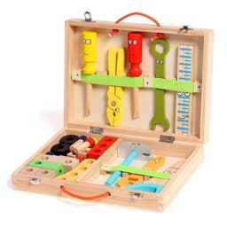 Игровой набор «Набор плотника и конструктор в чемоданчике» 7×30×23 см, 33 элемента