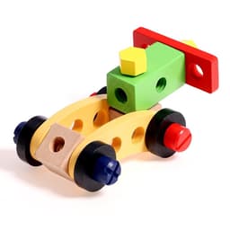 Игровой набор «Набор плотника и конструктор в чемоданчике» 7×30×23 см, 33 элемента