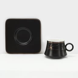 Набор кофейный «Мейси», 12 предметов: 6 чашек 100 мл, 6 блюдец d=11 см, керамика, чёрный