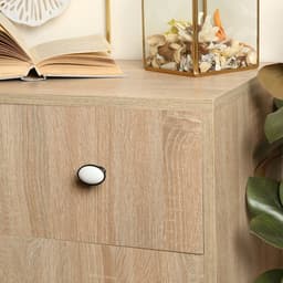 Ручка-кнопка ТУНДРА РК023BL LIGHT, чёрная с белой вставкой