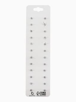 Серьги пусеты One year, 12 пар, классика, белые в серебре