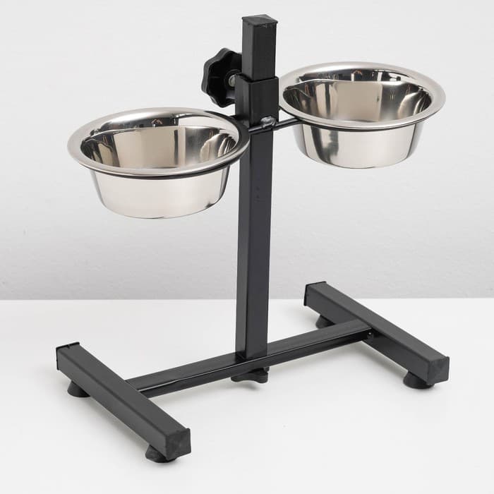 Регулируемая подставка, 28 см, с 2 мисками по 400 мл