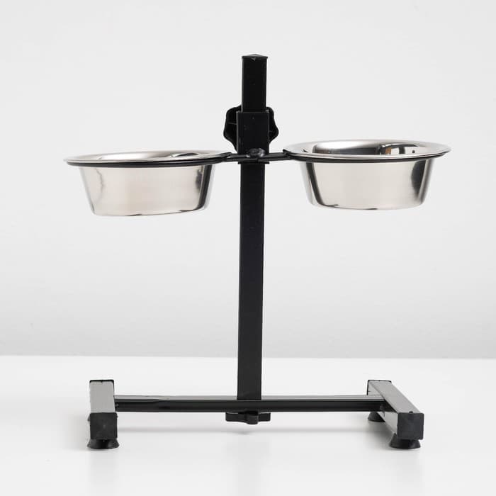 Регулируемая подставка, 28 см, с 2 мисками по 400 мл